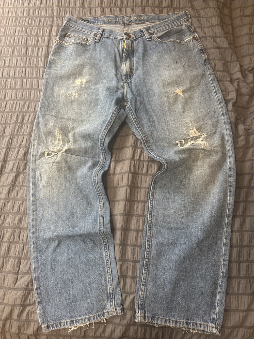Nautica Light Blue Distressed Relaxed Jeans‎